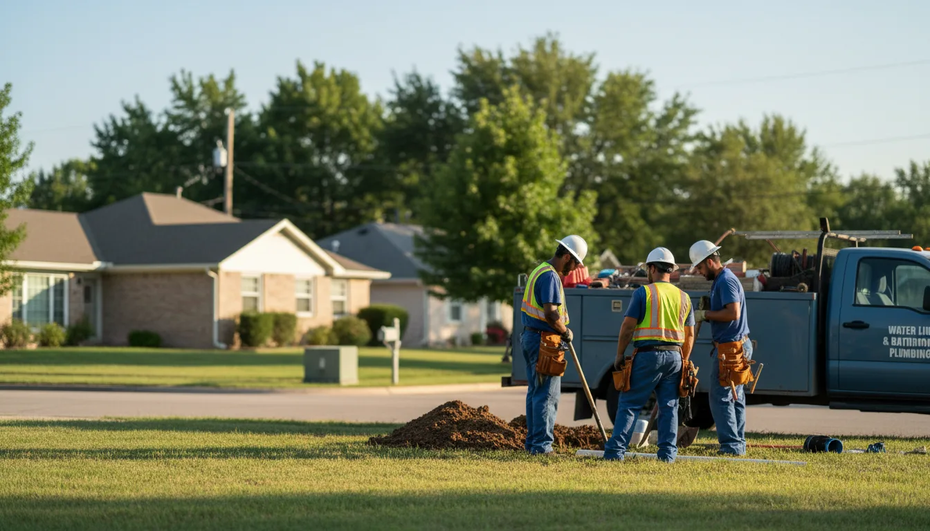 Residential water line and bathroom plumbing service in Center, MO